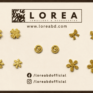 5 Pair Ear Studs Combo (Glittery)