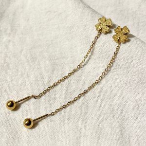 Clover Long Chain Earring