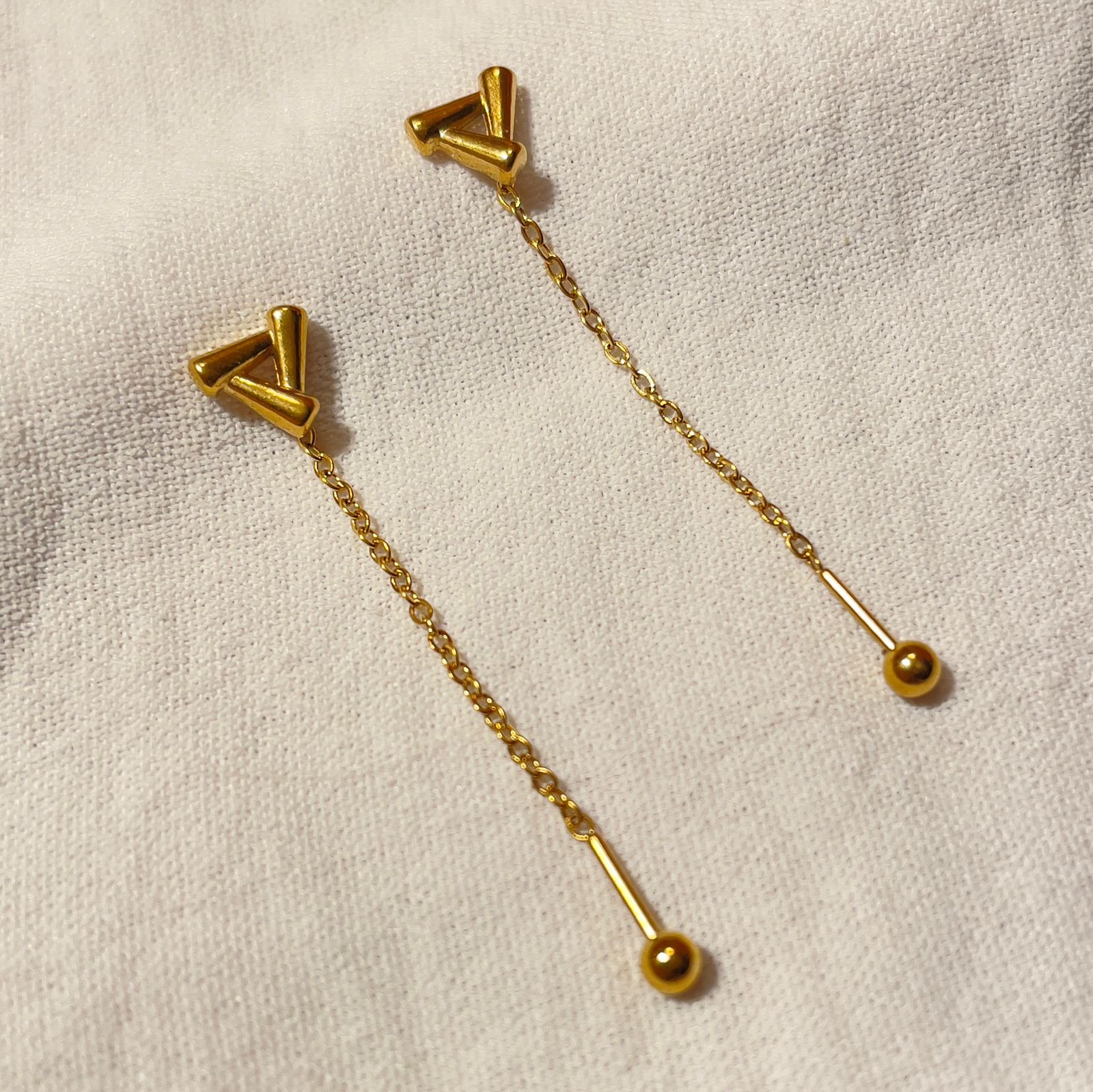 Triangle Long Chain Earring