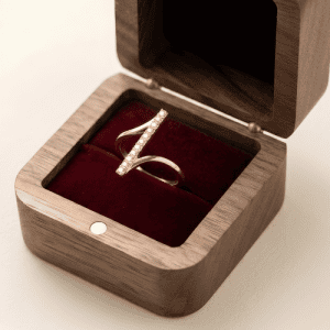Premium Sitara Linea Gold-Plated Ring with Wooden Box – The Perfect Gift