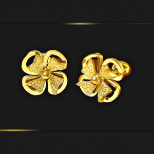 Frosted Windmill Four-Leaf Clover Ear Studs