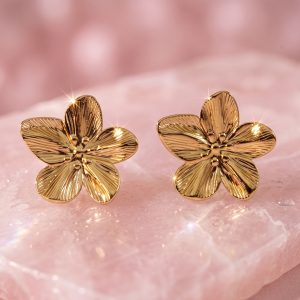 Stainless Steel Modern Flower Design Earring