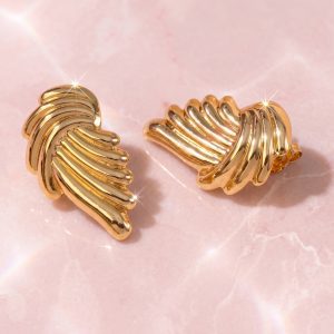 Stainless Steel Modern Minimal Shell Design Earring