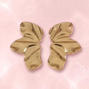 Stainless Steel Modern Ripped Flower Design Earring